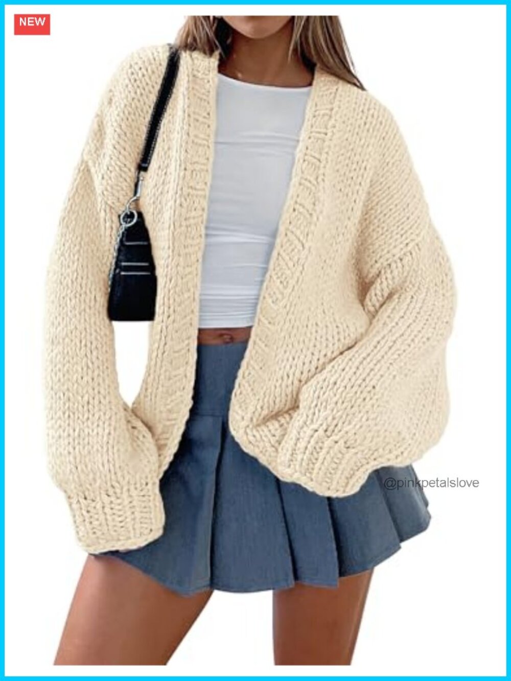 Womens Open Front Cardigan Chunky Knit Sweater Long Sleeve Shawl Collar Loose